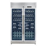 FORNO Abruzzo 48-Inch Dual Zones Wine Cellar, 102 Bottles, 24 cu. ft., Green Acrylic Holders & Black Shelves