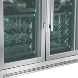 FORNO Abruzzo 48-Inch Dual Zones Wine Cellar, 102 Bottles, 24 cu. ft., Green Acrylic Holders & Black Shelves