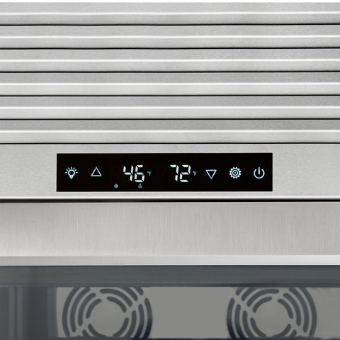 FORNO Abruzzo 48-Inch Dual Zones Wine Cellar, 102 Bottles, 24 cu. ft., Green Acrylic Holders & Black Shelves