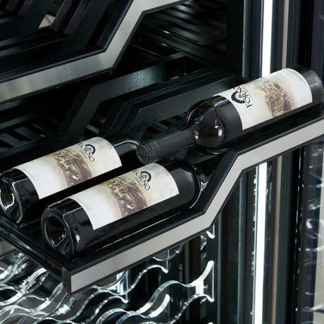 FORNO Abruzzo 48-Inch Dual Zone Wine Cellar, 102 Bottles, 24 cu. ft., Clear Acrylic Holders & Stainless Trim Shelves
