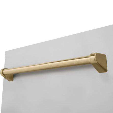 ZLINE Autograph Edition 18” Tallac Series 3rd Rack Top Control Built-In Dishwasher in Stainless Steel with Champagne Bronze Handle, 51dBa (DWVZ-304-18-CB)