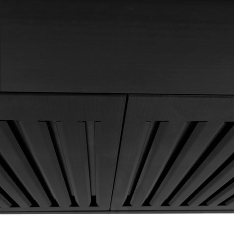 ZLINE 48" Convertible Wall Mount Range Hood in Black Stainless Steel with Set of 2 Charcoal Filters, LED lighting and Dishwasher-Safe Baffle Filters (BSKBN-CF-48)