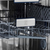 ZLINE 24 in. Tallac Series 3rd Rack Dishwasher with Red Matte Panel and Traditional Handle, 51dBa (DWV-RM-24)