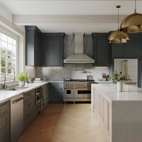 ZLINE Autograph Edition 24" Monument Series 3rd Rack Top Touch Control Tall Tub Dishwasher in Stainless Steel with Champagne Bronze Handle, 45dBa (DWMTZ-304-24-CB)