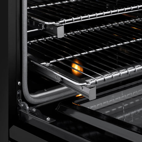 ZLINE Autograph Edition 30 in. 4.2 cu. ft. Paramount Induction Range with 4 Element Cooktop and Electric Convection Oven in Black Stainless Steel with Polished Gold Accents (SINRBZ-30-G)