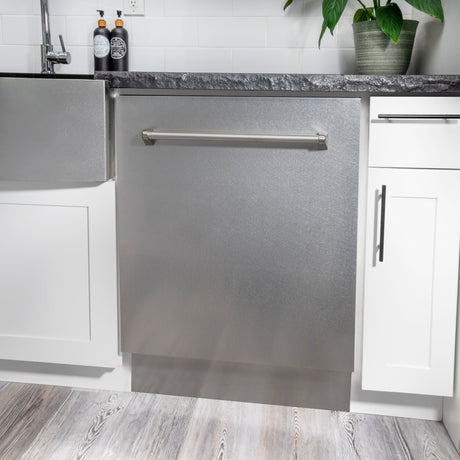 ZLINE 24 in. Tallac Series 3rd Rack Tall Tub Dishwasher with Satin Stainless Steel Panel and Stainless Steel Tub, 51dBa (DWV-SN-24)