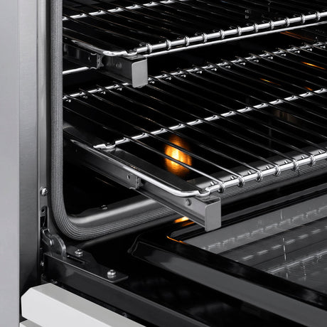 ZLINE 36 in. 5.2 cu. ft. Paramount Induction Range with 5 Element Cooktop and Electric Convection Oven in Stainless Steel with White Matte Door (SINR-WM-36)