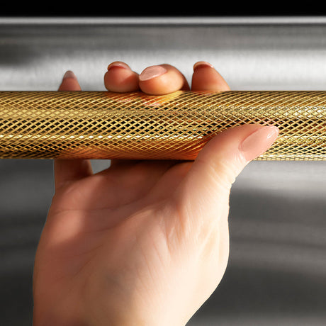 ZLINE Autograph Edition 24 in. Monument Series 3rd Rack Top Touch Control Tall Tub Dishwasher in Stainless Steel with Polished Gold Helix Handle, 45dBa (DWMTZ-30424-KG)